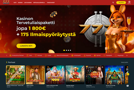 777Vault Casino pääsivu