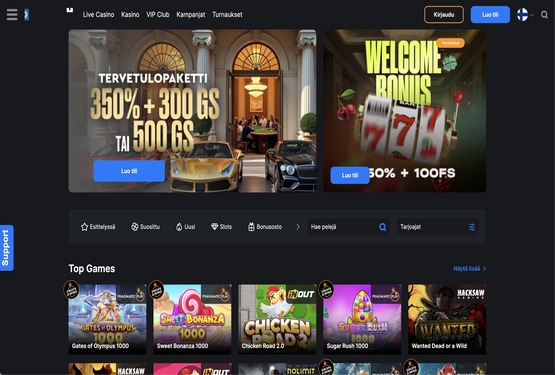 Kilobet Casino pääsivu