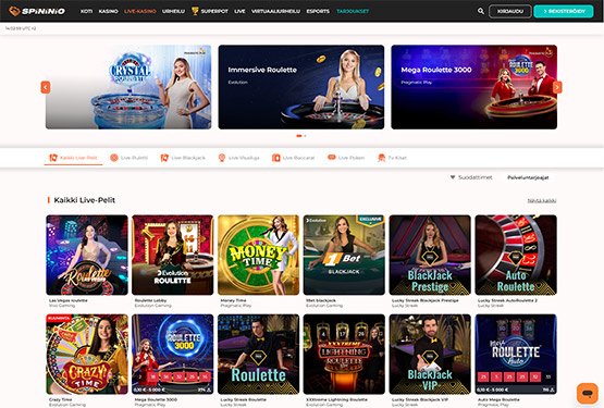 Spininio Casinon live-pelit