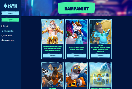 Arctic Casino bonustarjous