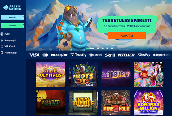 Arctic Casino pääsivu