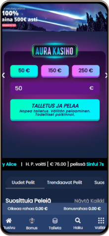Aurakasino matkapuhelimella