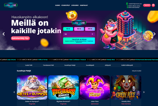 AuraKasinos pääsivu