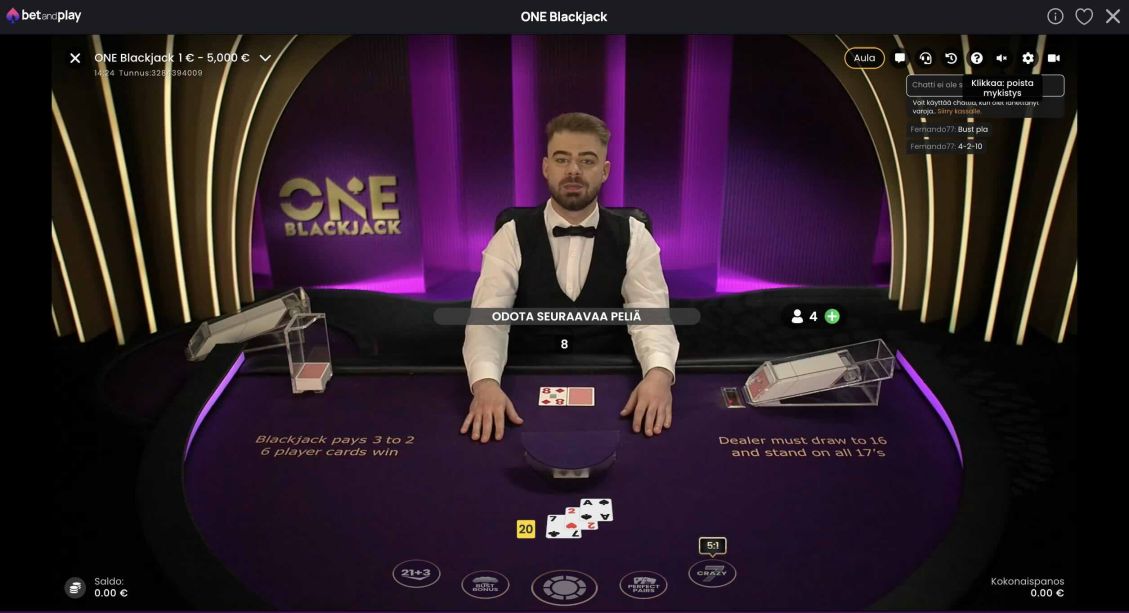 Live Blackjack-pelit Betandplay Casinolla