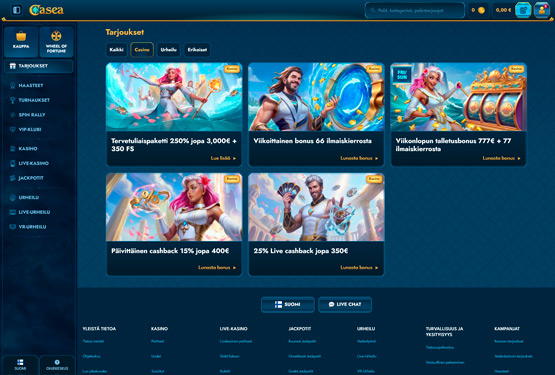 Casea Casino bonustarjous