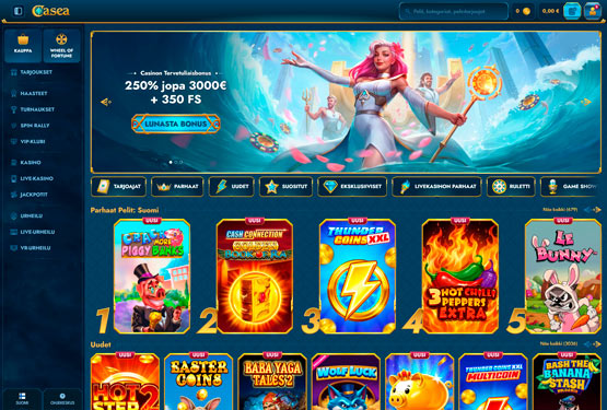 Casea Casino pääsivu