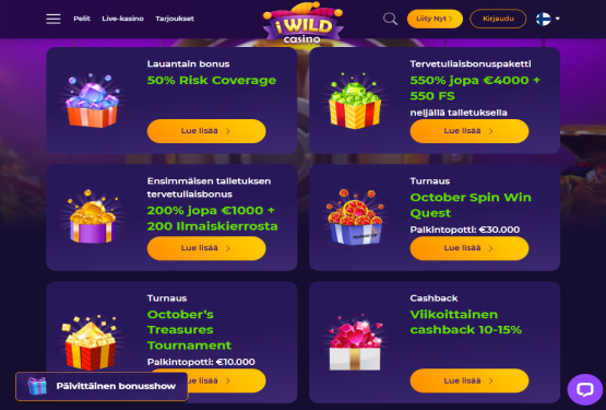 iWild Casino bonustarjous