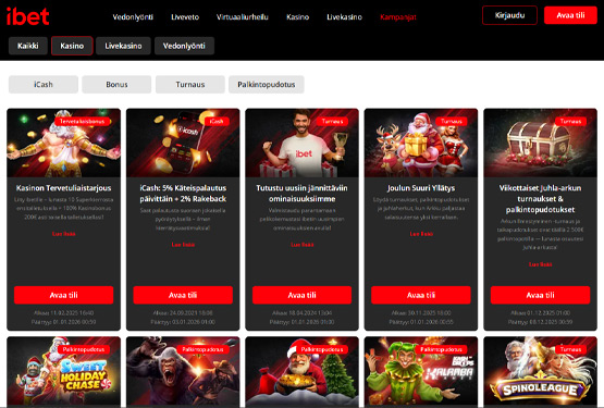 iBet Kasino bonustarjous