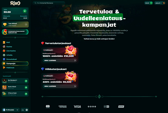 Rivo Kasino bonustarjous