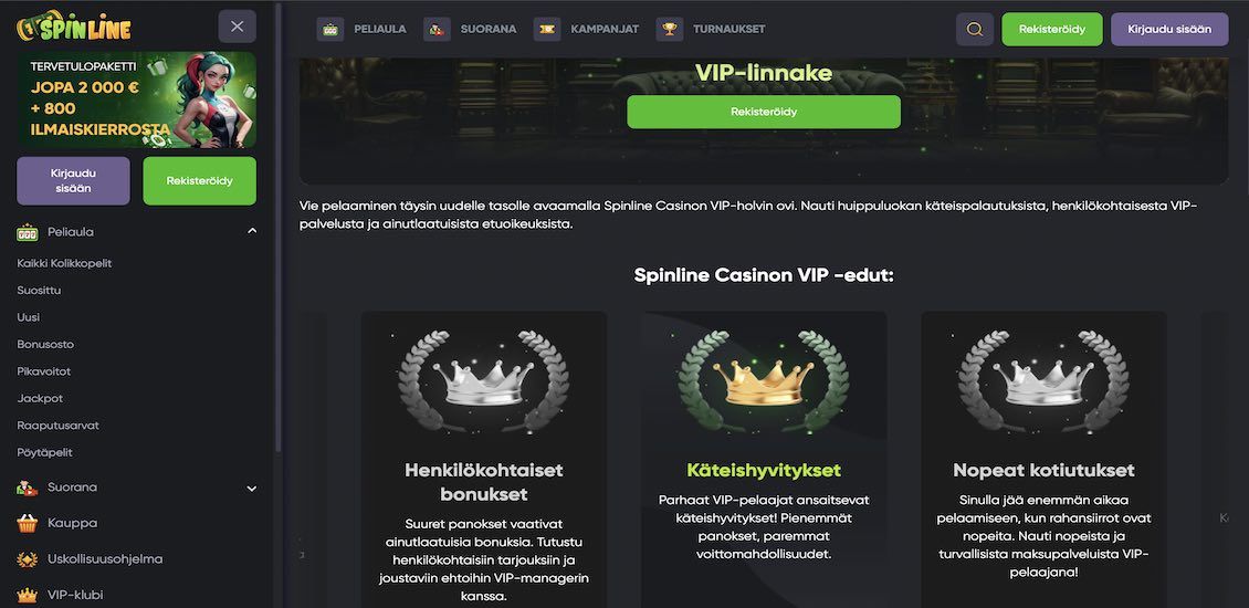 Spinline Casino VIP-ohjelma